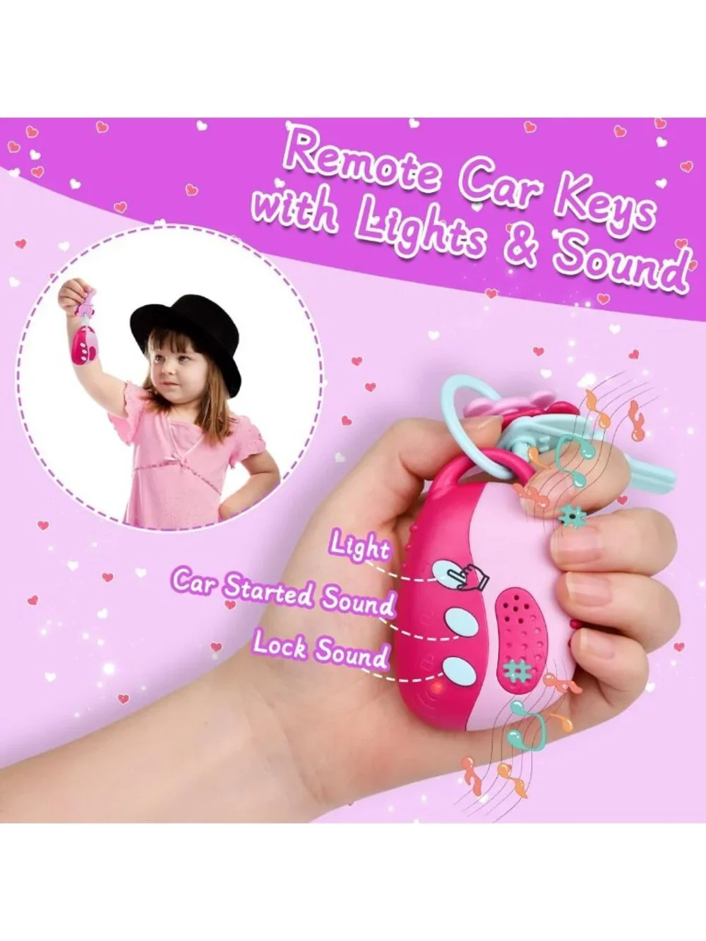 Adorable Purple Play Purse Set for Girls 3-5 | Pretend Handbag with Accessories